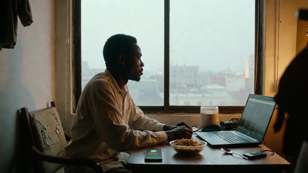 Ghanaian abroad homesickness diaspora apartment