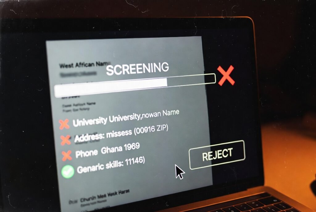 AI resume screening algorithm bias rejection Ghana applicant