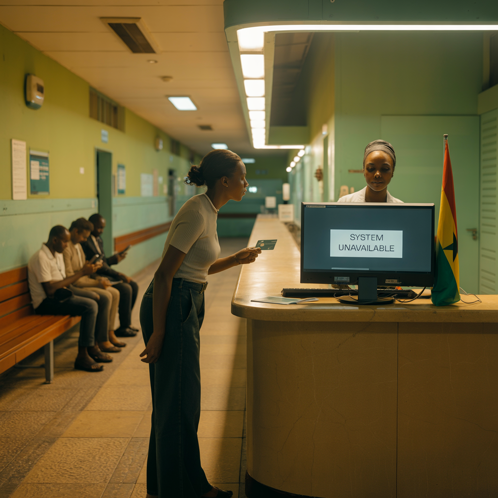 Ghana rejected US health deal over data sovereignty while NHIS patients faced system unavailable screens at Accra hospital